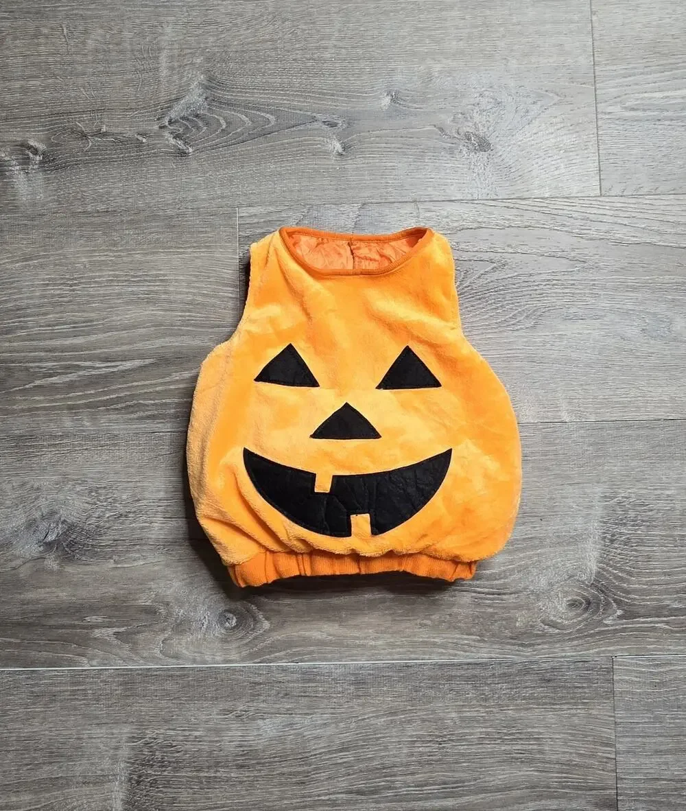 Target Baby Halloween Pumpkin Costume 6-12 Months Orange Jack-O-Lantern